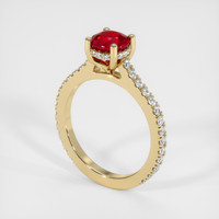 0.98 Ct. Ruby Ring, 14K Yellow Gold 2