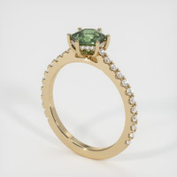 0.89 Ct. Green Sapphire Ring, 14K Yellow Gold 2