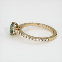 0.89 Ct. Green Sapphire Ring, 14K Yellow Gold 4