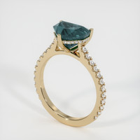2.59 Ct. Bluish Green Sapphire Ring, 14K Yellow Gold 2