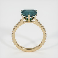 2.59 Ct. Bluish Green Sapphire Ring, 14K Yellow Gold 3