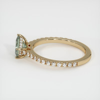 0.81 Ct. Bluish Green Sapphire Ring, 14K Yellow Gold 4
