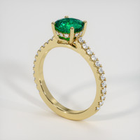 1.17 Ct. Emerald Ring, 18K Yellow Gold 2