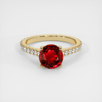 2.57 Ct. Ruby Ring, 18K Yellow Gold 1