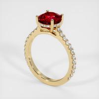 2.57 Ct. Ruby Ring, 18K Yellow Gold 2