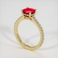 1.22 Ct. Ruby Ring, 18K Yellow Gold 2