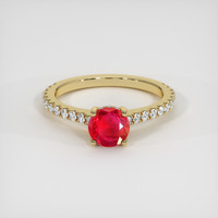 1.02 Ct. Ruby Ring, 18K Yellow Gold 1