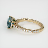 2.59 Ct. Bluish Green Sapphire Ring, 18K Yellow Gold 4