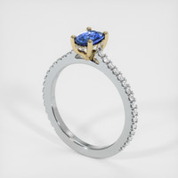 0.59 Ct. Blue Sapphire Ring, 14K Yellow & White 2