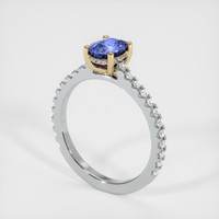 0.86 Ct. Blue Sapphire Ring, 14K Yellow & White 2
