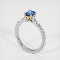 0.82 Ct. Blue Sapphire Ring, 14K Yellow & White 2