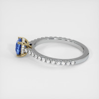 0.82 Ct. Blue Sapphire Ring, 14K Yellow & White 4