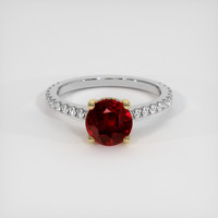 2.01 Ct. Ruby Ring, 14K Yellow & White 1