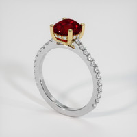 2.01 Ct. Ruby Ring, 14K Yellow & White 2