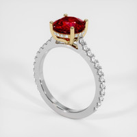 2.57 Ct. Ruby Ring, 14K Yellow & White 2