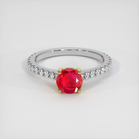 1.02 Ct. Ruby Ring, 14K Yellow & White 1