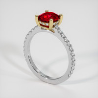 1.64 Ct. Ruby Ring, 14K Yellow & White 2