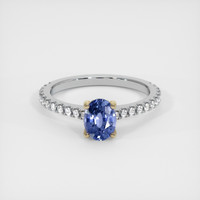 0.86 Ct. Blue Sapphire Ring, 18K Yellow & White 1