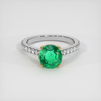 1.87 Ct. Emerald Ring, 18K Yellow & White 1