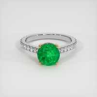 1.67 Ct. Emerald Ring, 18K Yellow & White 1