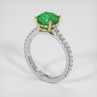 1.67 Ct. Emerald Ring, 18K Yellow & White 2