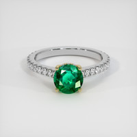 1.17 Ct. Emerald Ring, 18K Yellow & White 1