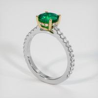 1.17 Ct. Emerald Ring, 18K Yellow & White 2