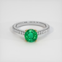 1.26 Ct. Emerald Ring, 18K Yellow & White 1