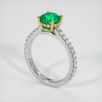 1.26 Ct. Emerald Ring, 18K Yellow & White 2
