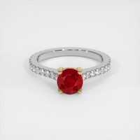 0.98 Ct. Ruby Ring, 18K Yellow & White 1