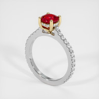 0.98 Ct. Ruby Ring, 18K Yellow & White 2