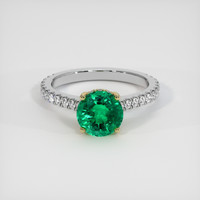 1.57 Ct. Emerald Ring, 18K Yellow & White 1