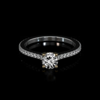 0.53 Ct. White Sapphire Ring, 18K Yellow & White 1