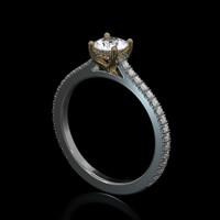 0.53 Ct. White Sapphire Ring, 18K Yellow & White 2