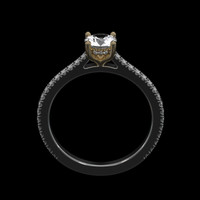 0.53 Ct. White Sapphire Ring, 18K Yellow & White 3