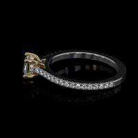 0.53 Ct. White Sapphire Ring, 18K Yellow & White 4