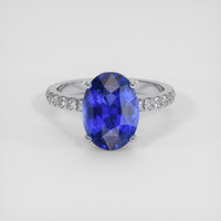 4.15 Ct. Blue Sapphire Ring, Platinum 950 1