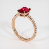 2.03 Ct. Ruby Ring, 14K Rose Gold 2