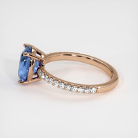 2.59 Ct. Blue Sapphire Ring, 14K Rose Gold 4