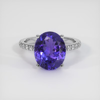 4.42 Ct. Violet Tanzanite Ring, 10K White Gold 1