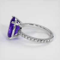 4.42 Ct. Violet Tanzanite Ring, 10K White Gold 4