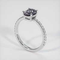 1.27 Ct. Bluish Grey Sapphire Ring, 10K White Gold 2
