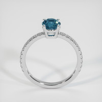 0.95 Ct. Greenish Blue Sapphire Ring, 10K White Gold 3