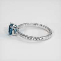 0.95 Ct. Greenish Blue Sapphire Ring, 10K White Gold 4