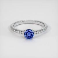 0.77 Ct. Sapphire Ring, 14K White Gold 1