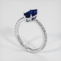 2.00 Ct. Sapphire Ring, 14K White Gold 2