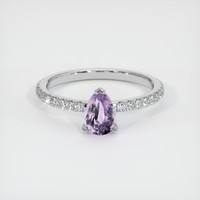 0.73 Ct. Purple Sapphire Ring, 14K White Gold 1