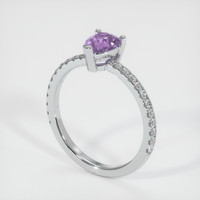 0.73 Ct. Purple Sapphire Ring, 14K White Gold 2