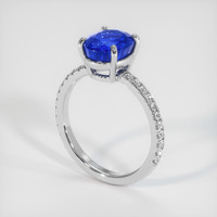 3.04 Ct. Blue Sapphire Ring, 18K White Gold 2