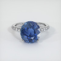3.80 Ct. Sapphire Ring, 18K White Gold 1